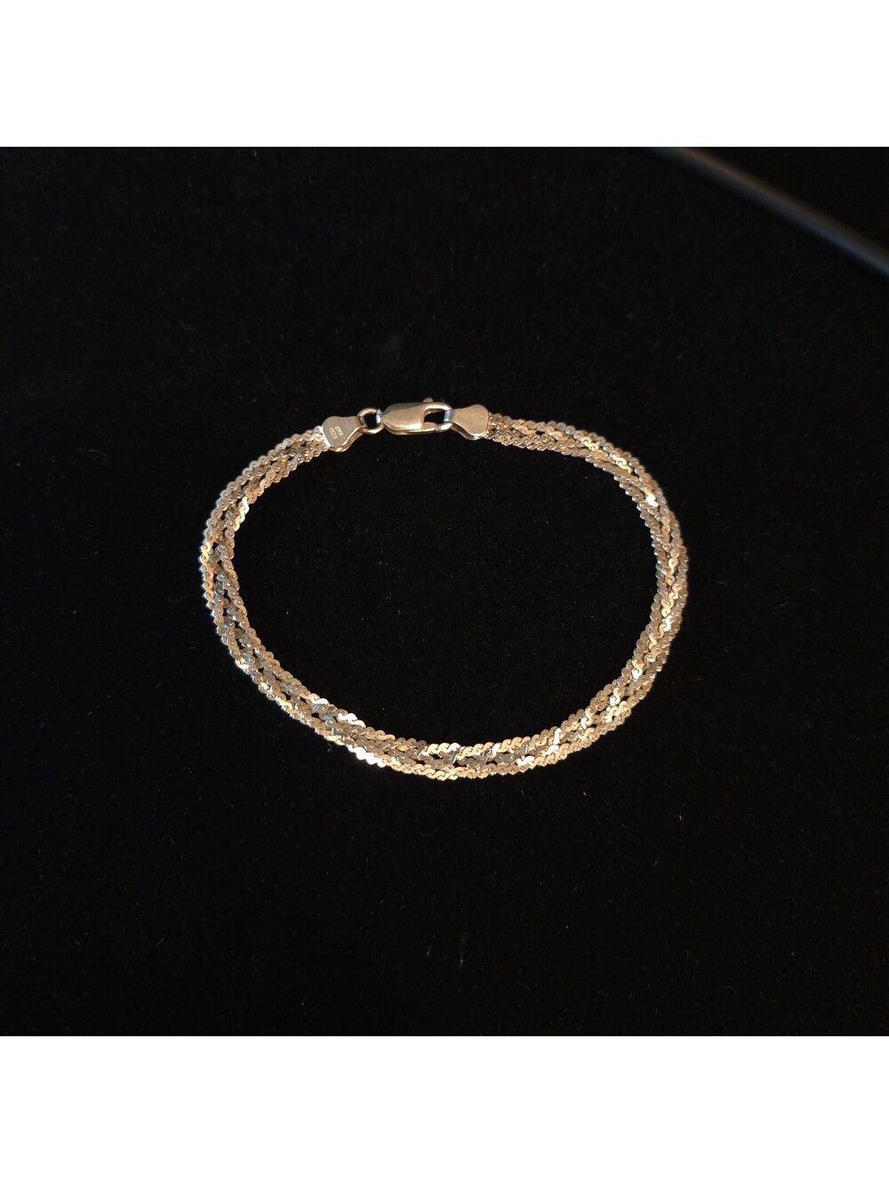 Sterling Silver 7 1/2" Vintage Art Deco Style Woven Braided Twisted Bracelet